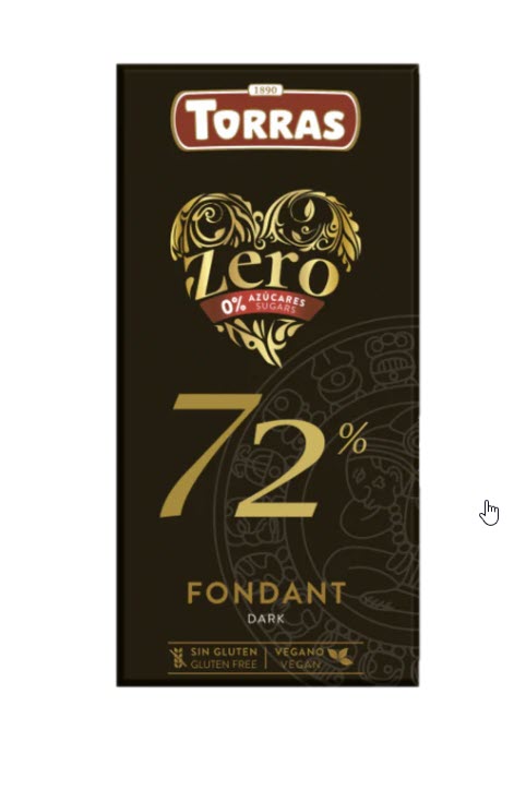 Zero Dark Chocolate 72% Cocoa