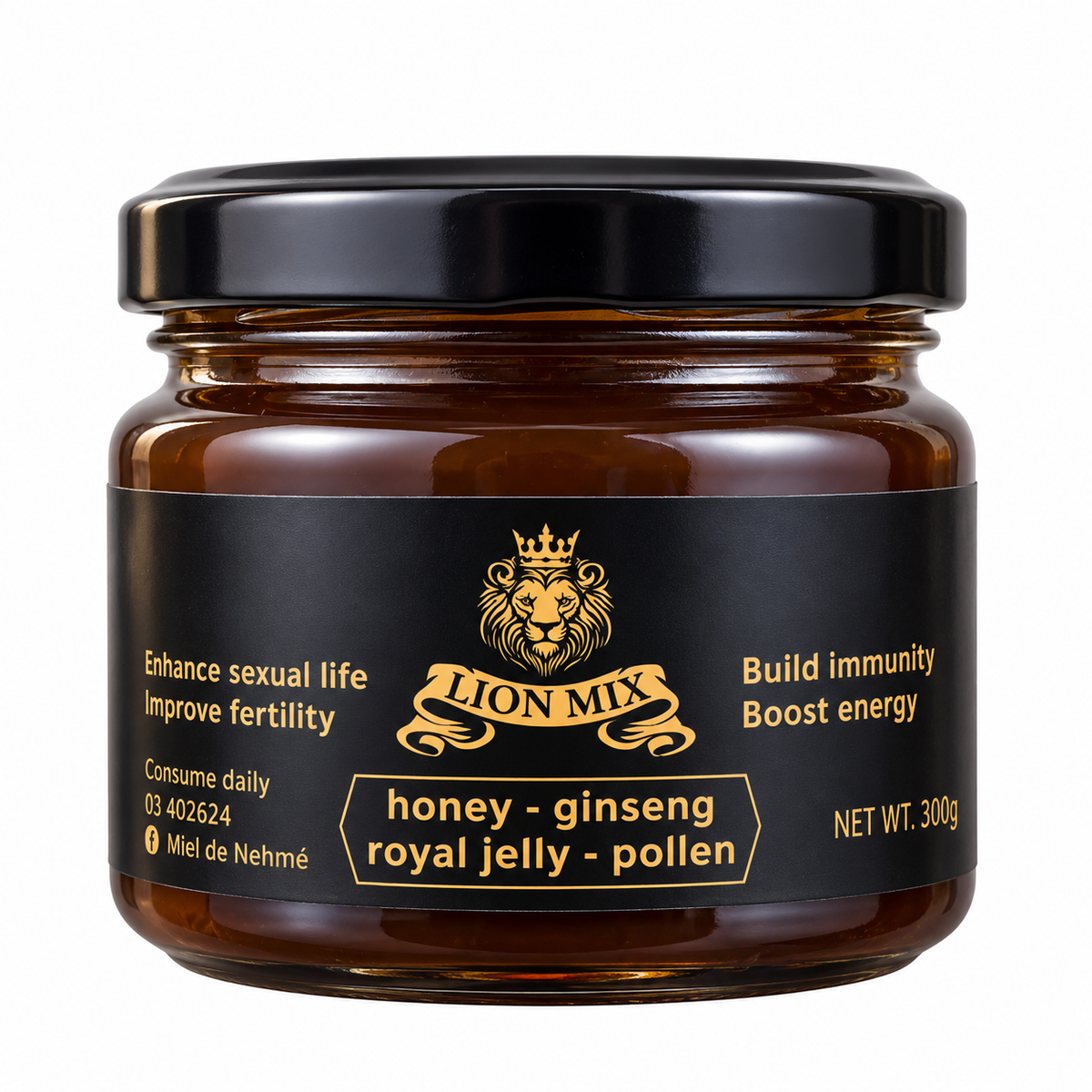 Lion Mix – Honey, Ginseng, Royal Jelly and Pollen – 350g