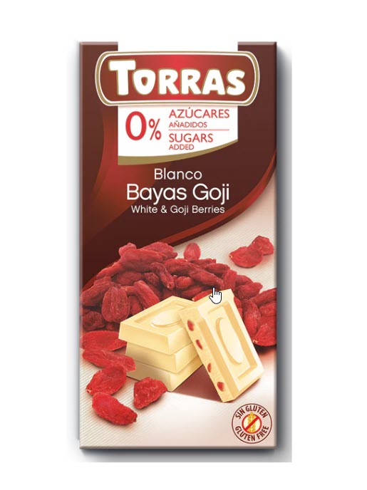 Sugar Free White Chocolate with Goji Berries