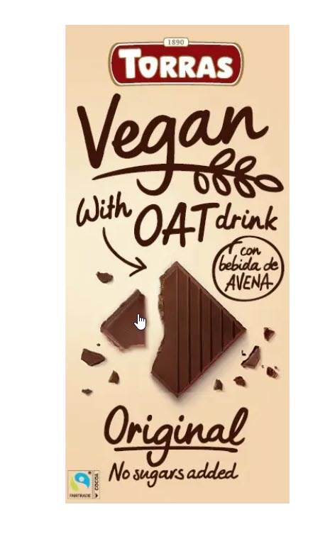 Vegan Chocolate with Oat Drink Original Sugar Free