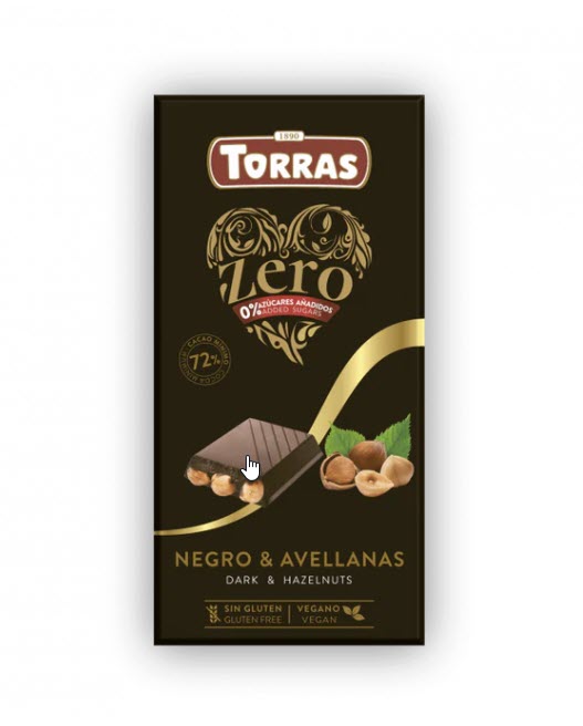 Zero Dark Chocolate with Hazelnuts