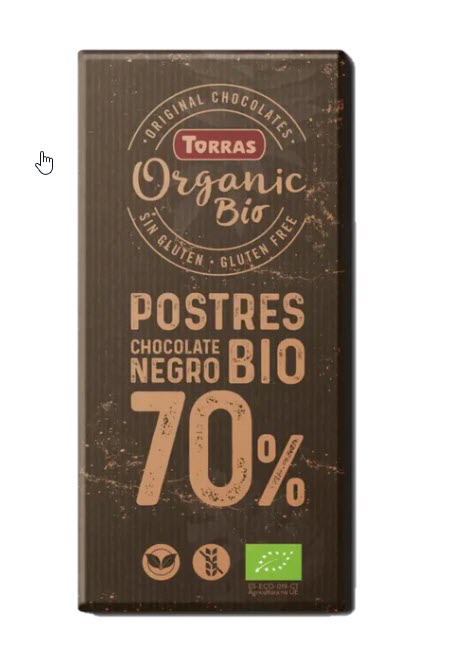 Organic Desserts Dark Cooking Chocolate 70% Cocoa