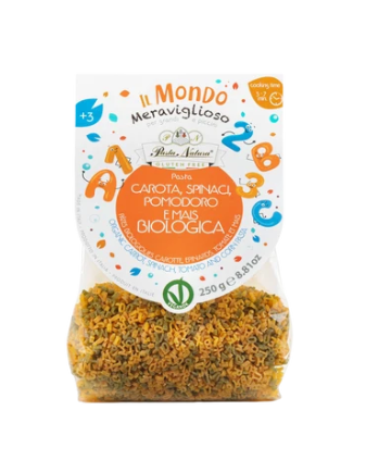 Organic Gluten Free Corn & Vegetables Kids Pasta - Letters product packaging