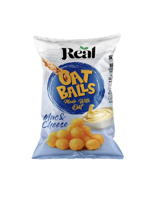 Real Nutrition oat balls mac and cheese package