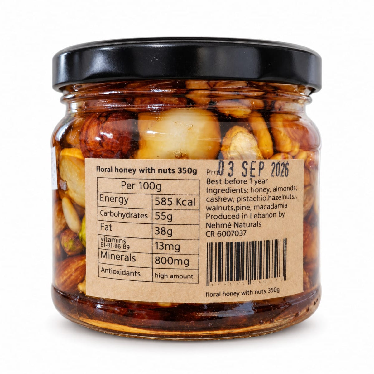 Floral Honey with Nuts – 350g