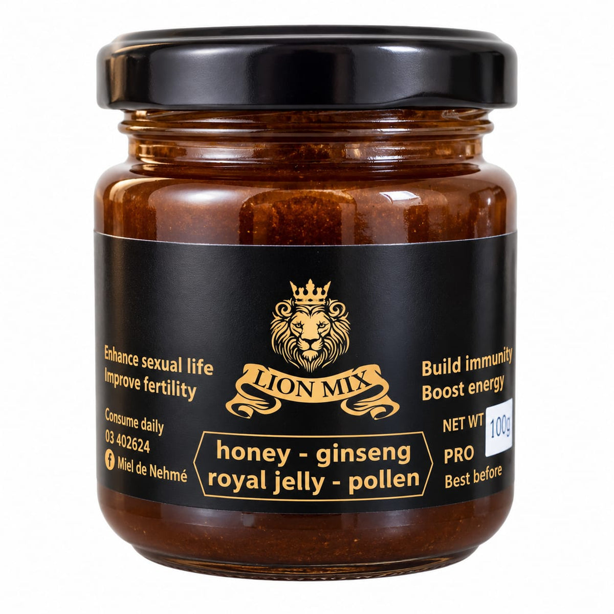 Lion Mix – Honey, Ginseng, Royal Jelly and Pollen – 140 g