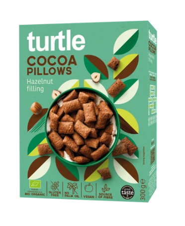 Organic Gluten Free Cocoa Pillows with Hazelnut product packaging