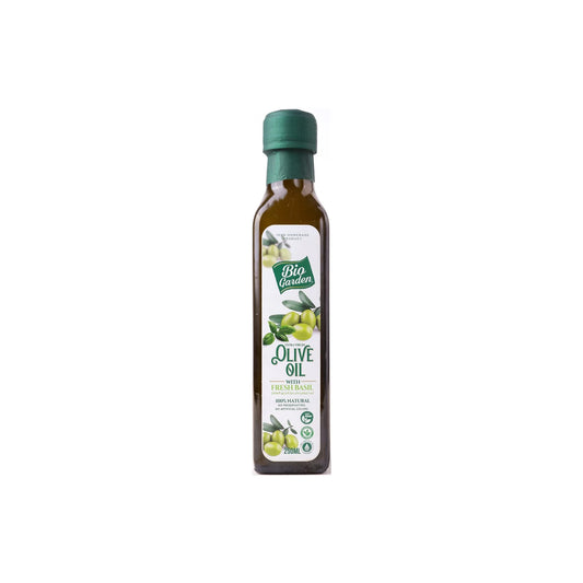 olive oil with basil