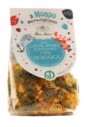 Organic Gluten Free Corn & Vegetables Kids Pasta - Sea World product packaging
